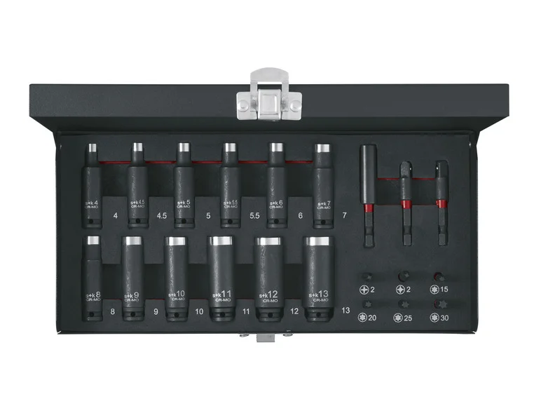 PARKSIDE PERFORMANCE® Set de douilles et embouts pour clé à choc. PSS 21 A1. 21 pièces