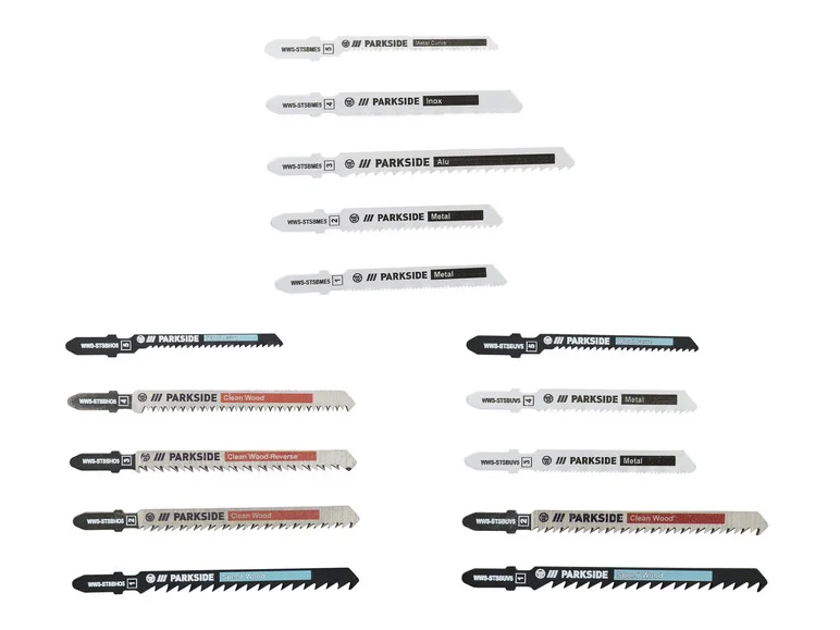 PARKSIDE® Set de lames de scie sauteuse PSTZ 3 A1. 5 pièces