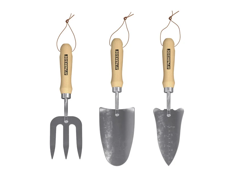 PARKSIDE Lot de 3 outils de jardin. en acier inoxydable