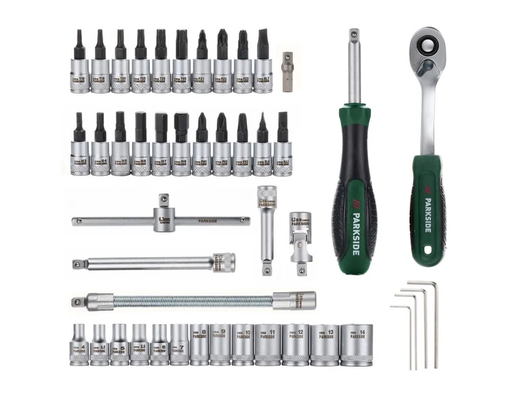 PARKSIDE® Jeu de clés à douilles. 46 pièces