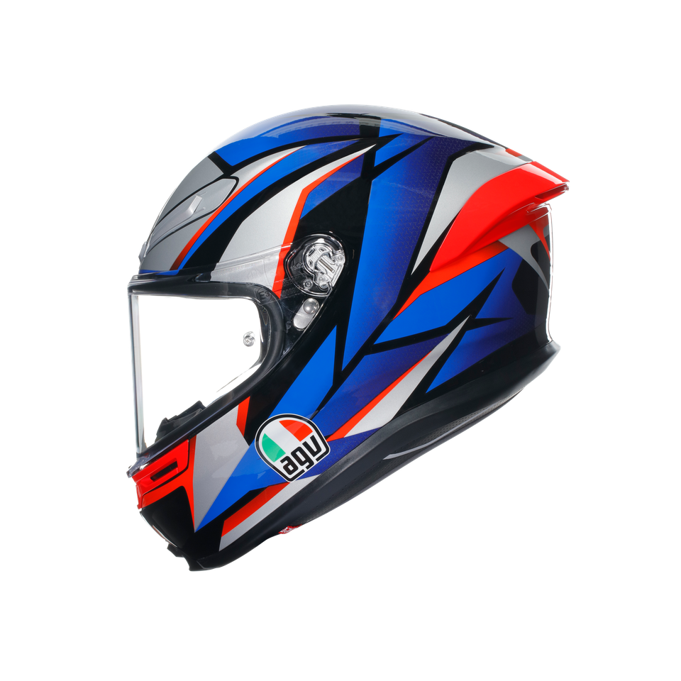 K6 S SLASHCUT BLACK/BLUE/RED - MOTORBIKE FULL FACE HELMET E2206