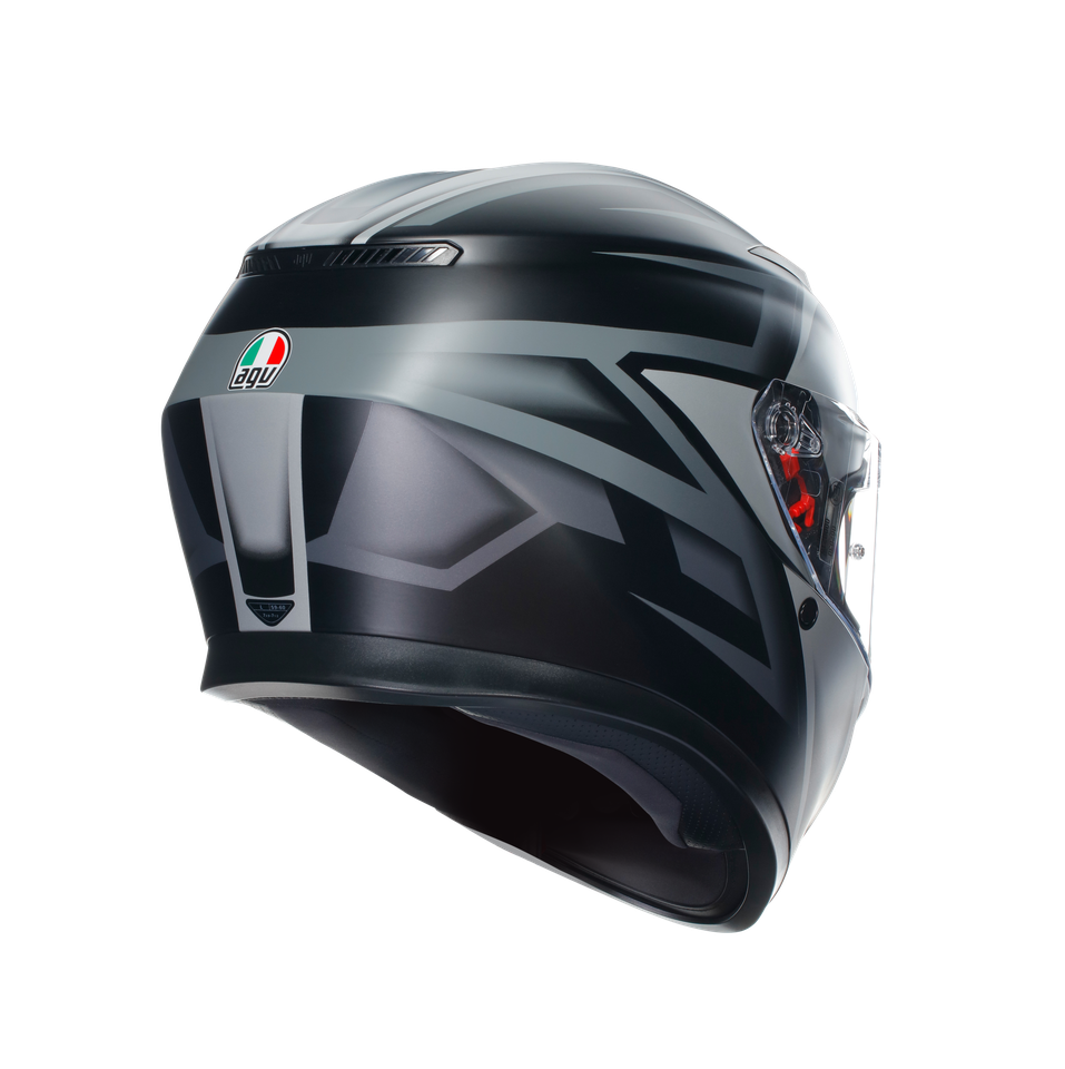 K3 COMPOUND MATT BLACK/GREY - MOTORBIKE FULL FACE HELMET E2206