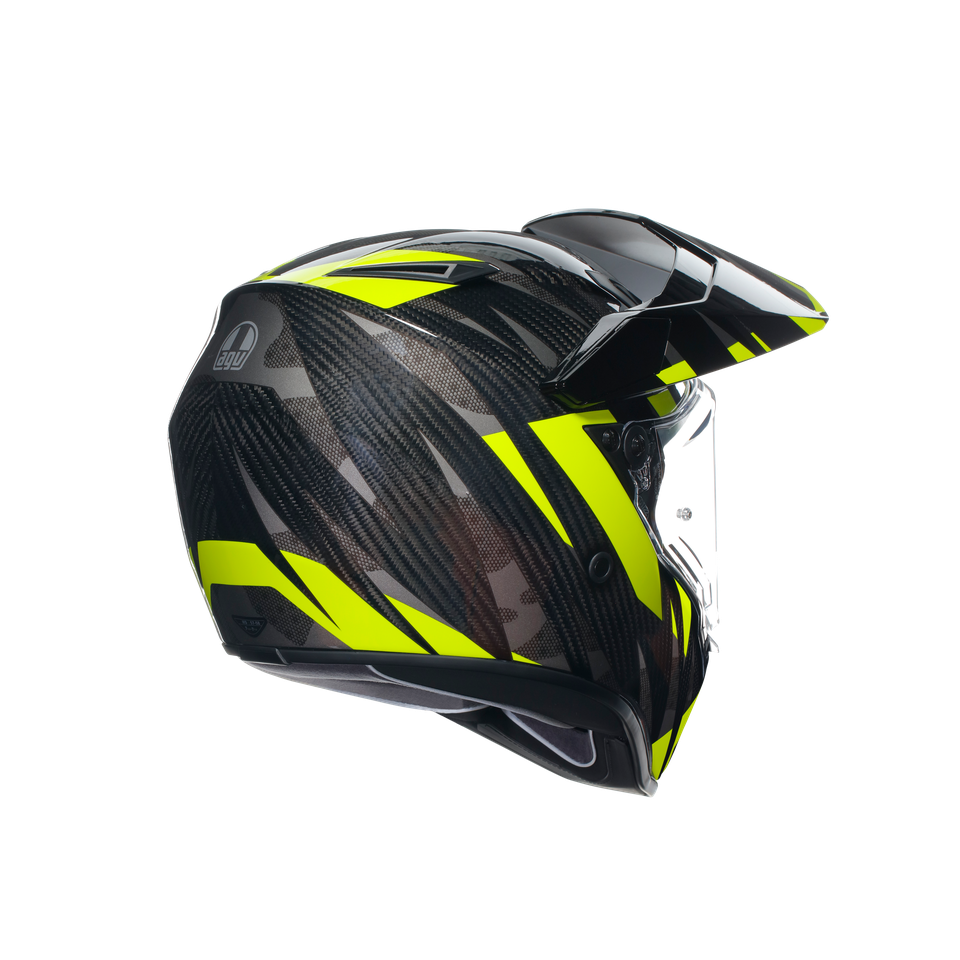 AX9 STEPPA CARBON/GREY/YELLOW FLUO - MOTORBIKE FULL FACE HELMET E2206