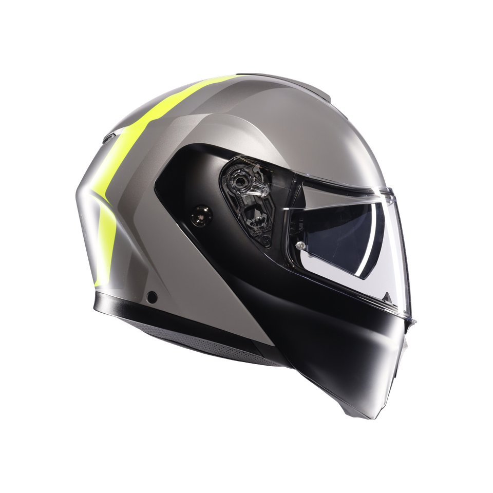 STREETMODULAR RESIA MATT GREY/BLACK/YEL FLUO - MOTORBIKE FLIP UP HELMET E2206