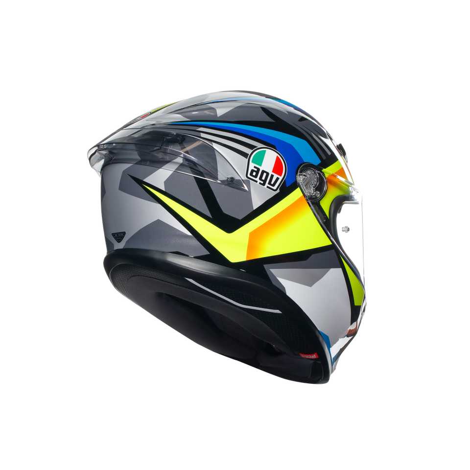 K6 S JOAN BLACK/BLUE/YELLOW - MOTORBIKE FULL FACE HELMET E2206