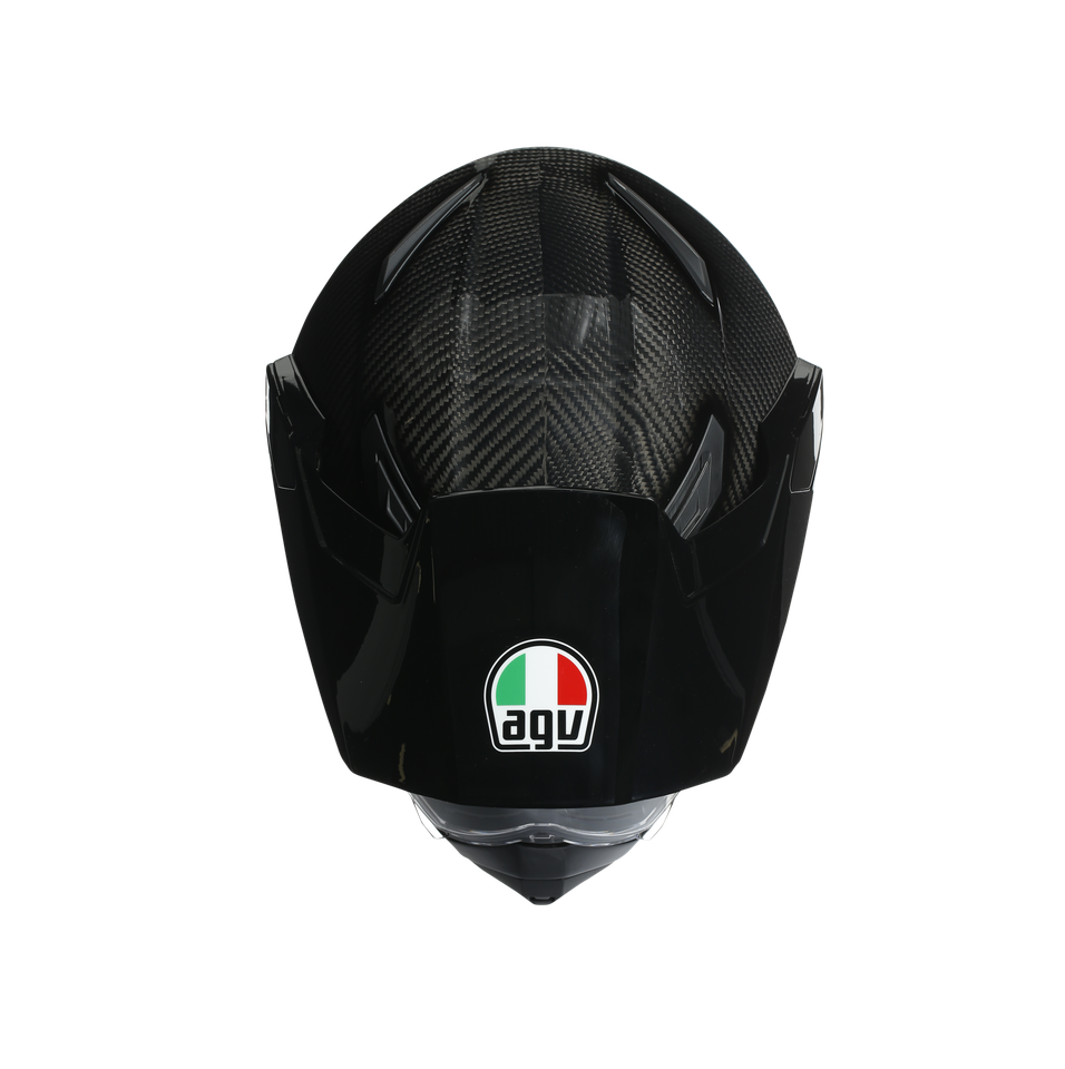 AX9 MONO GLOSSY CARBON - MOTORBIKE FULL FACE HELMET E2206