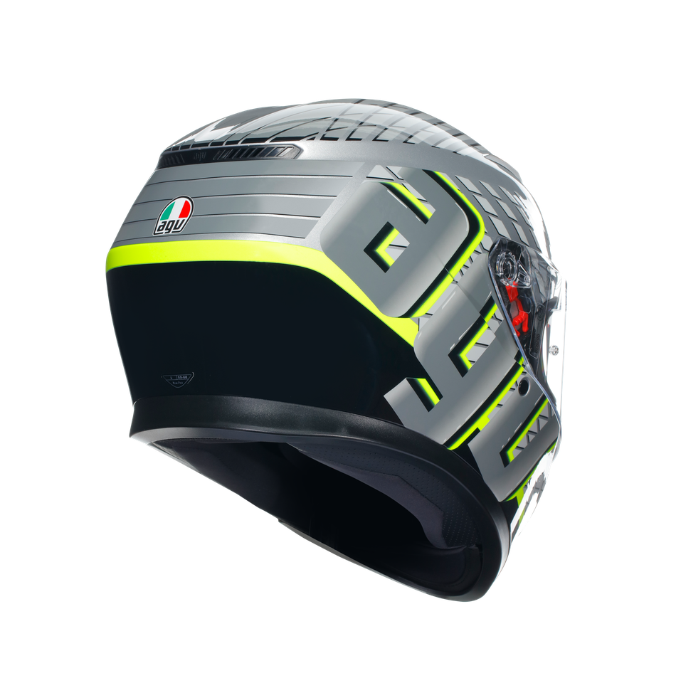 K3 FORTIFY GREY/BLACK/YELLOW FLUO - MOTORBIKE FULL FACE HELMET E2206
