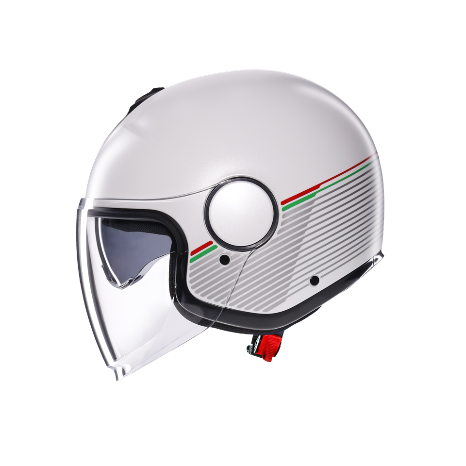 ETERES CAPOLIVERI MATT WHITE/ITALY - MOTORBIKE OPEN FACE HELMET E2206