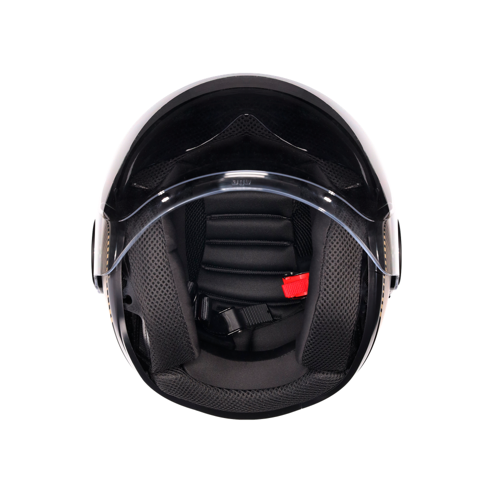 ETERES PONZA MATT BLACK/GOLD - MOTORBIKE OPEN FACE HELMET E2206