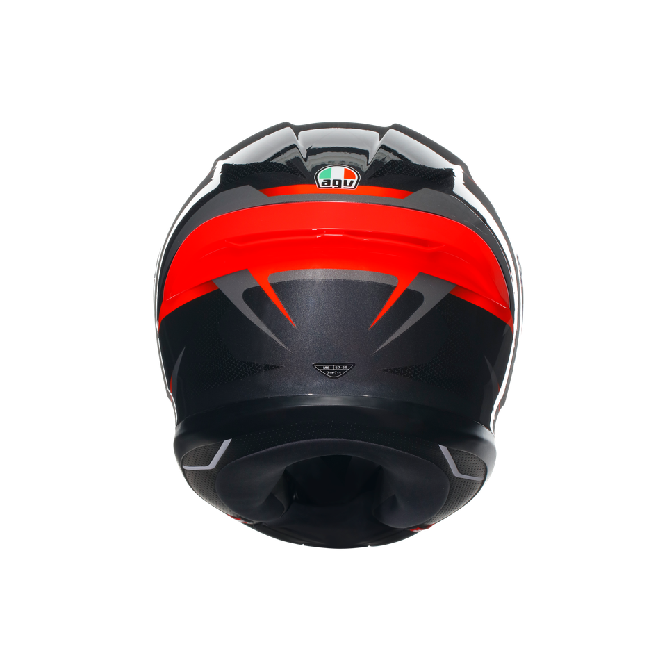 K6 S SLASHCUT BLACK/GREY/RED - MOTORBIKE FULL FACE HELMET E2206