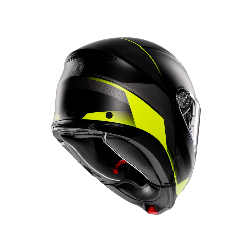 TOURMODULAR PERCEPTION MATT BLACK/YELLOW FLUO - MOTORBIKE FLIP UP HELMET E2206