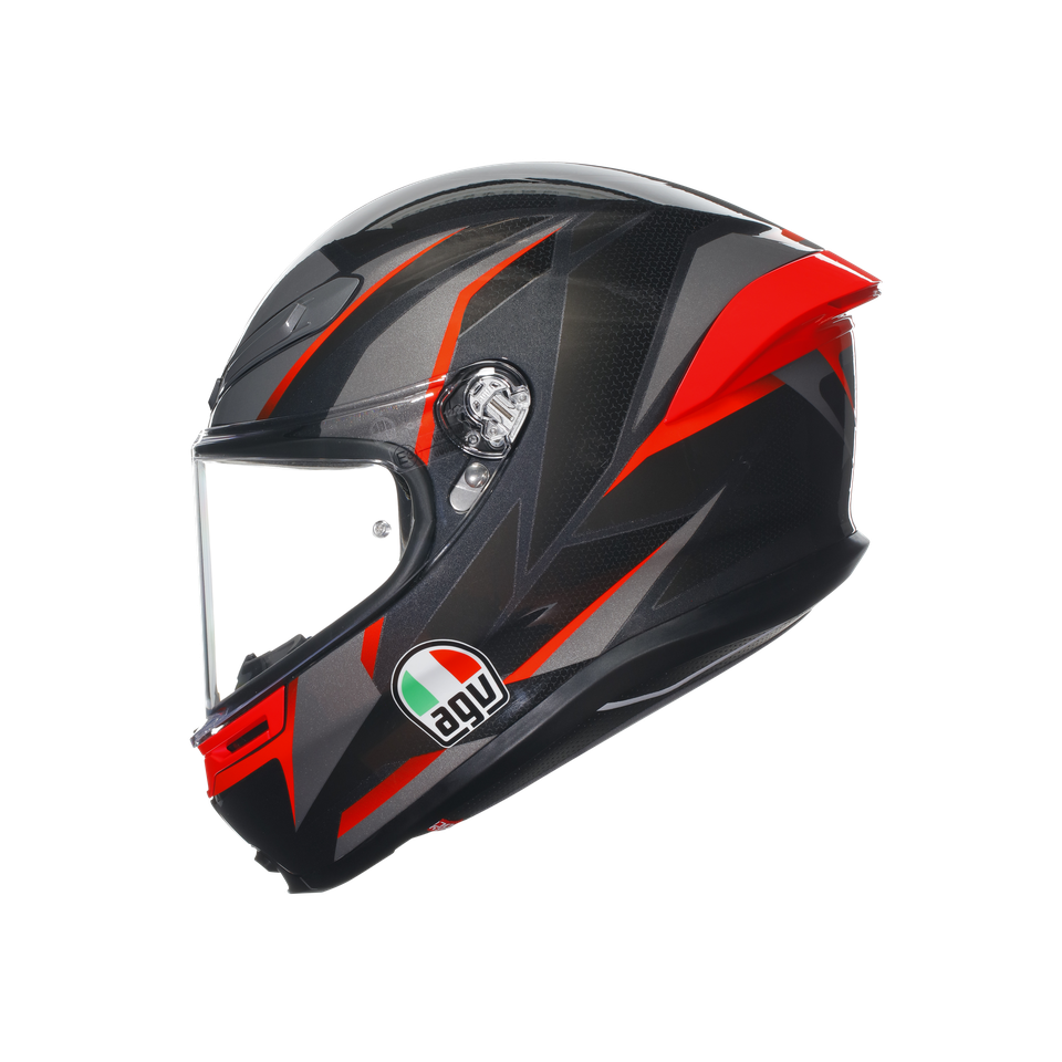 K6 S SLASHCUT BLACK/GREY/RED - MOTORBIKE FULL FACE HELMET E2206