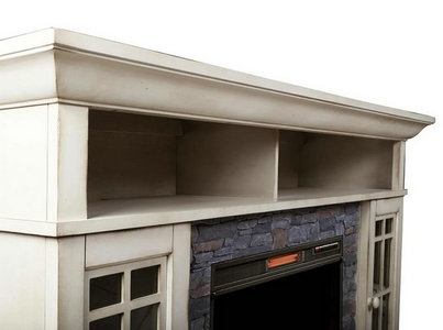 Bennett Infrared Electric Fireplace TV Stand in Farmhouse Ivory