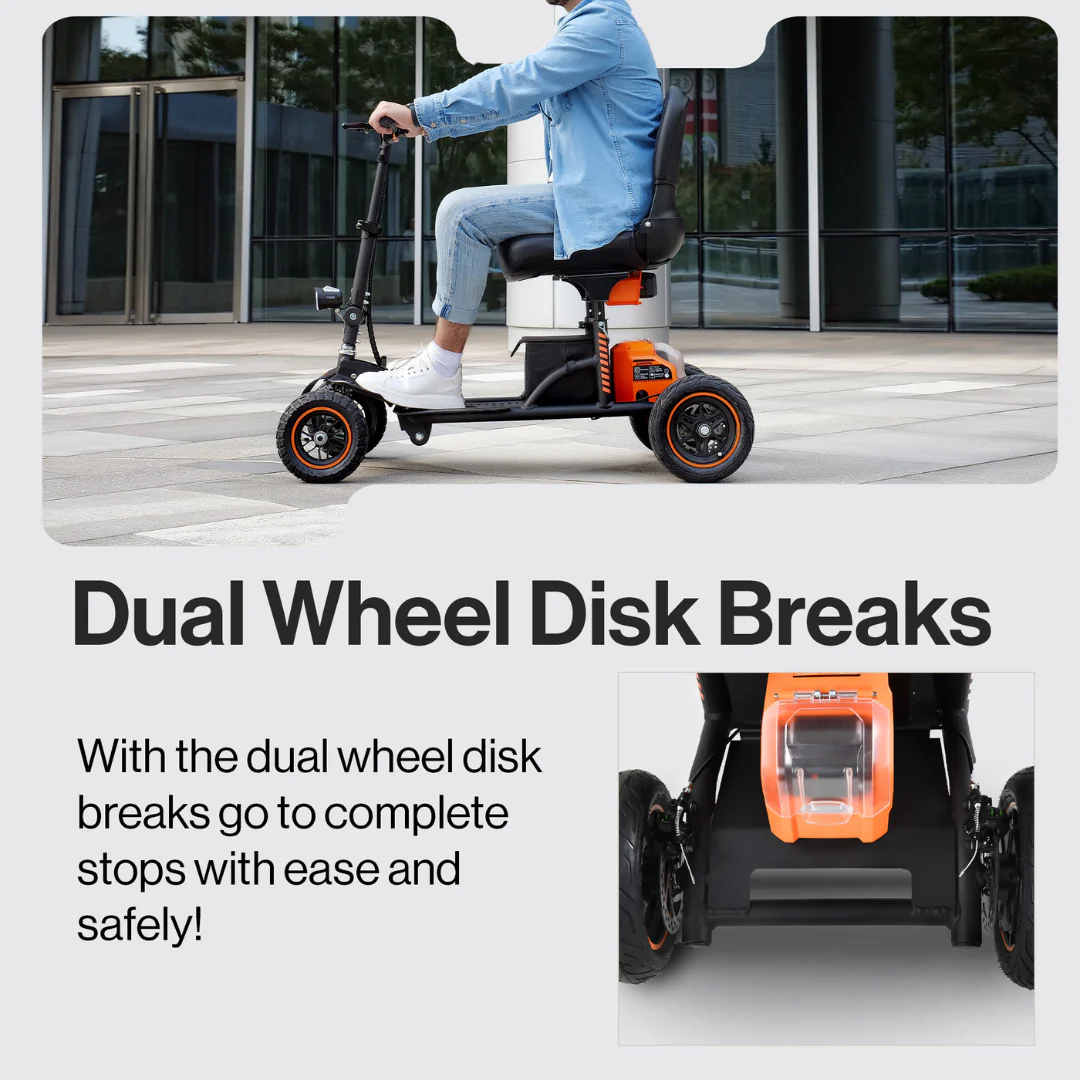 SuperHandy Explorer 4-Wheel Portable Mobility Scooter with Suspension