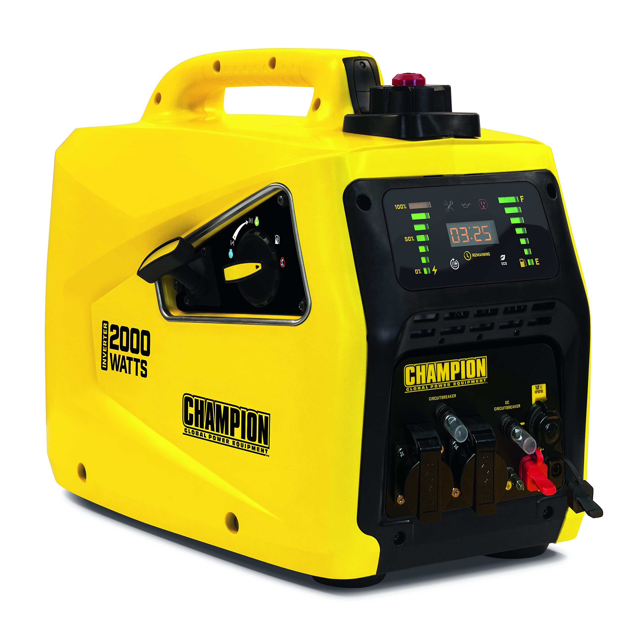 Champion Power Equipment 8200i-EU Petrol Power Converter (2000 Watt, Portable Inverter, Generator with LED Display, 80 cm³ Motor, Running Time up to 11 Hours, Extremely Quiet)