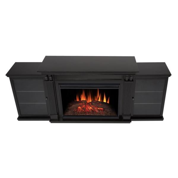 Tracey Grand 84 in. Electric Fireplace TV Stand Entertainment Center in Black