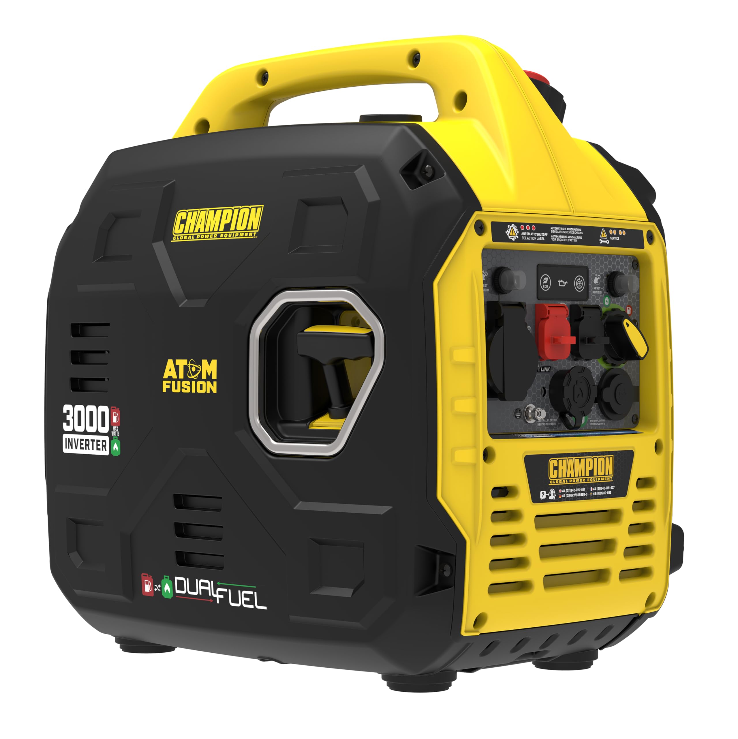 Champion Power Equipment Dual Fuel Power Converter (Max Power 3000 W, Portable Inverter, Running Time up to 11.5 Hours, Extremely Quiet, Emergency Generator) 93001i-DF-EU