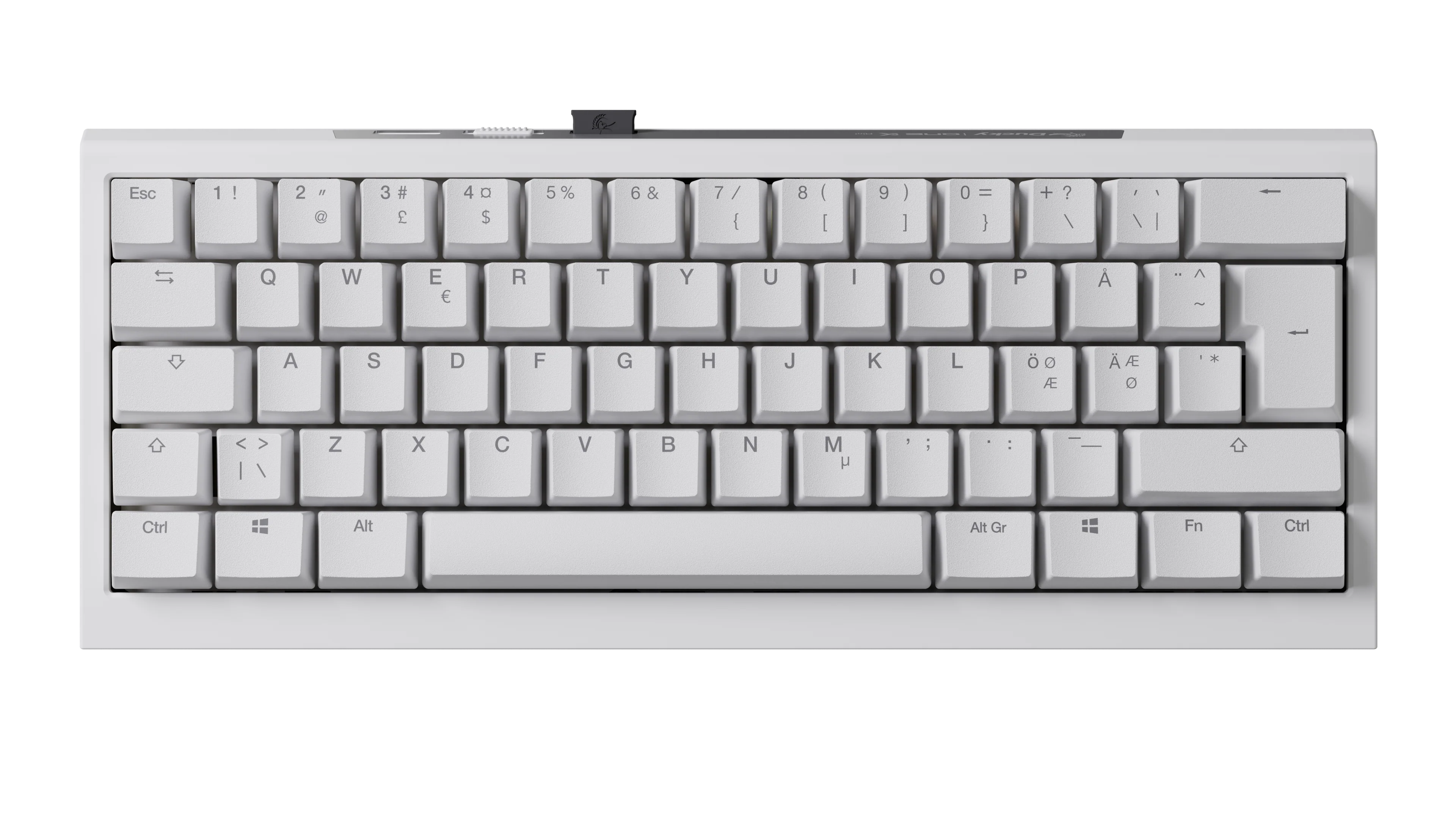 Ducky One X - White Nordic - Mini 60% - Ducky Inductive Switch (analog) Tri-Mode (Trådløs. BT. Cord)