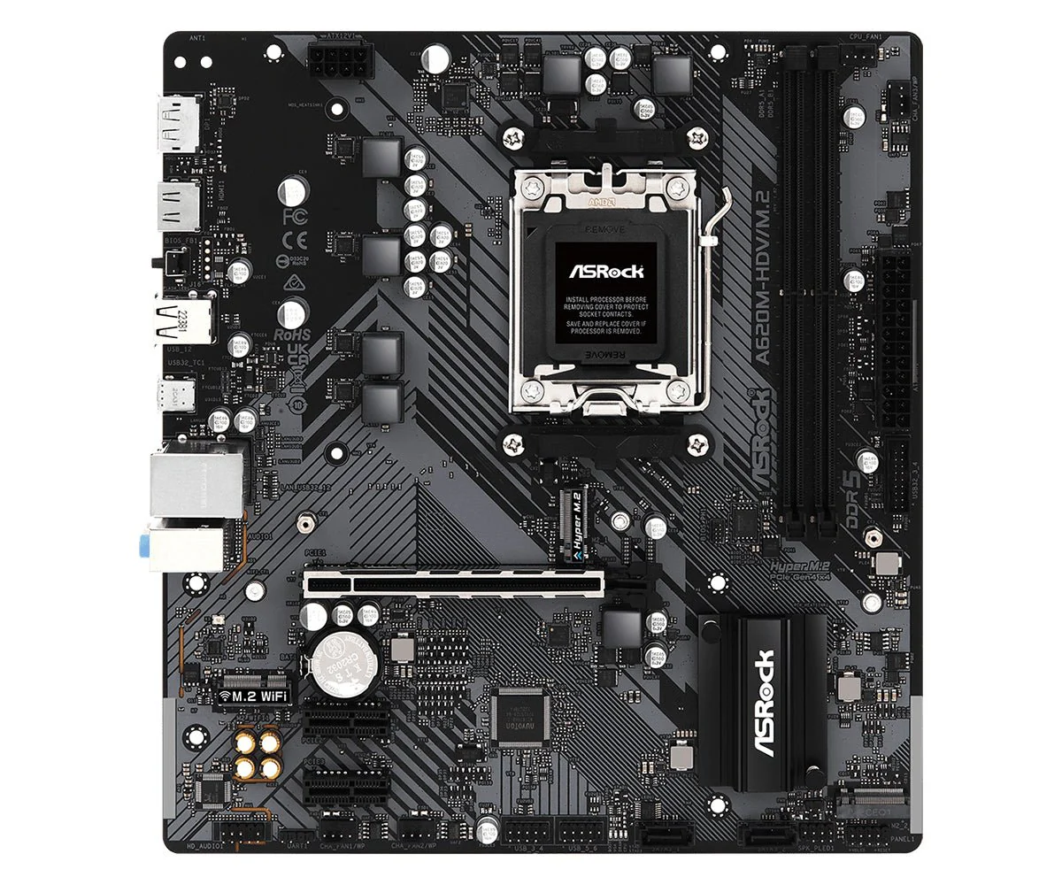ASRock A620M-HDV/M.2 - AM5 - Bundkort