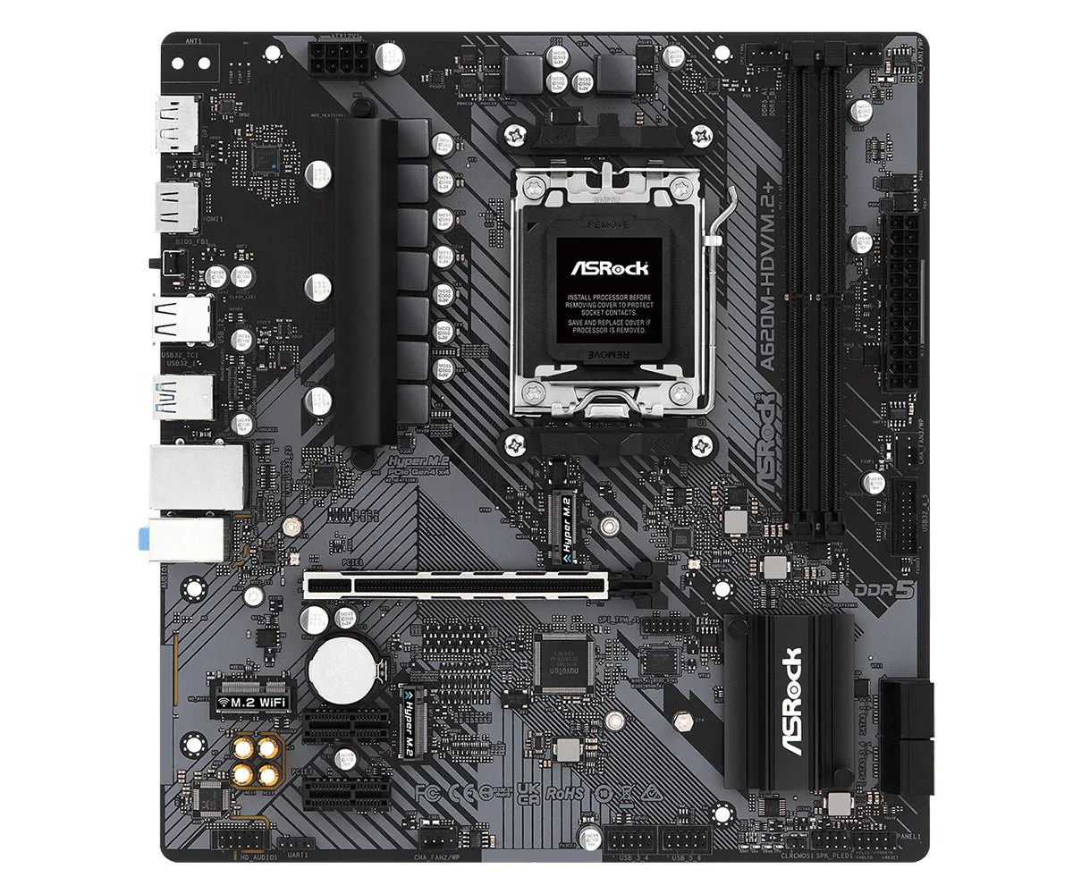 ASRock A620M-HDV/M.2+ - AM5 - Bundkort
