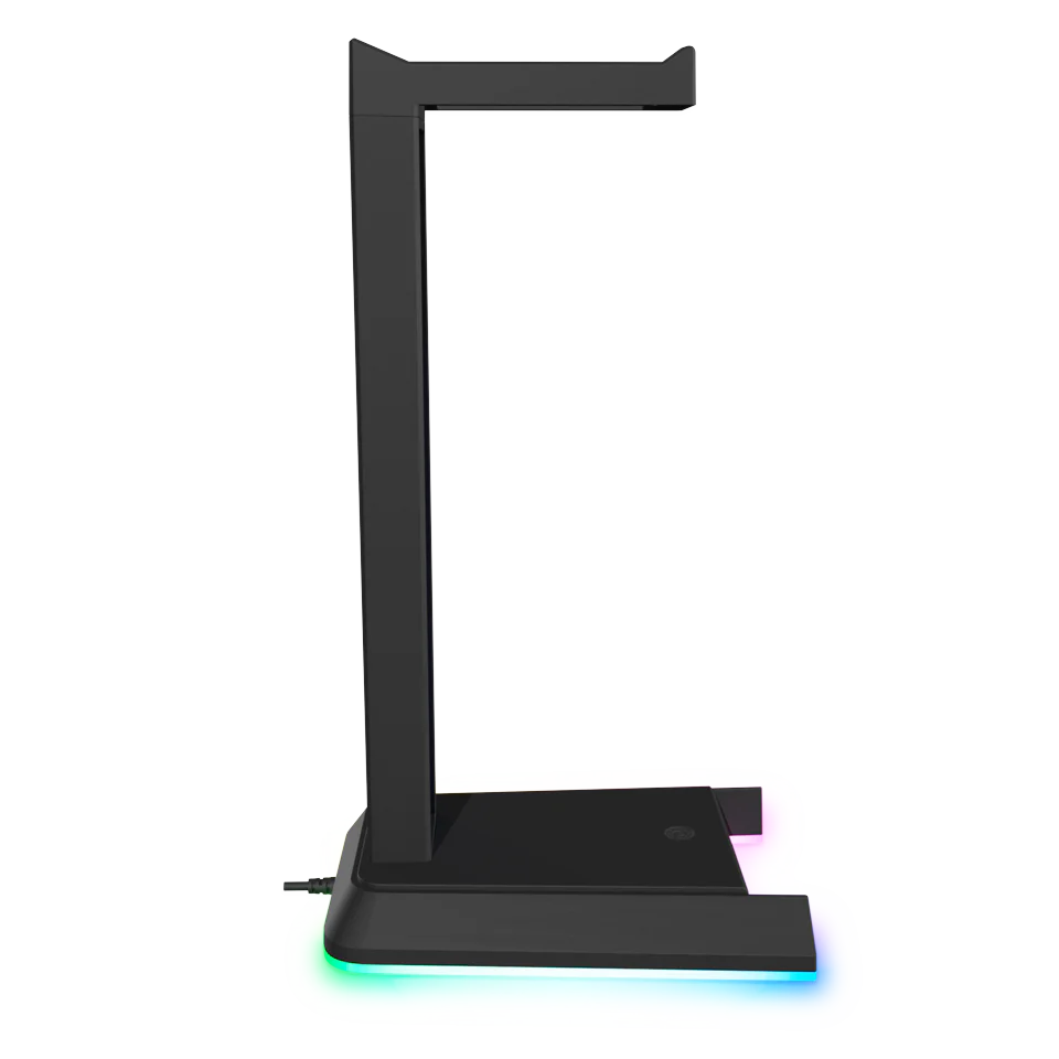 Speedlink - EXCELLO Illuminated Headset Stand. 3-Port USB 2.0 Hub. integrated Soundcard. black