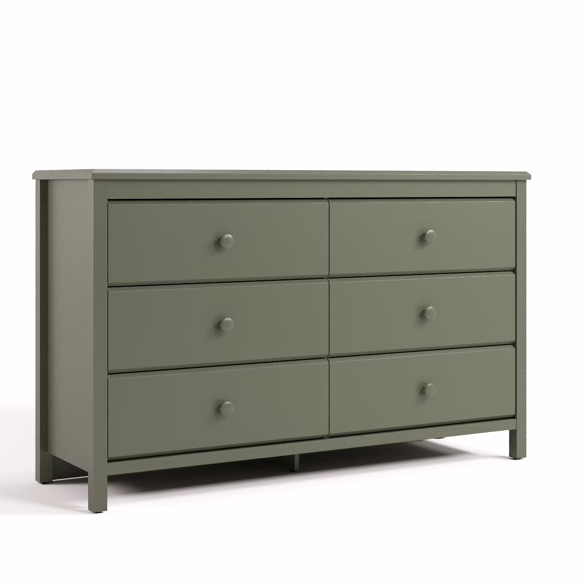 Storkcraft Alpine 6 Drawer Nursery Double Dresser, Olive