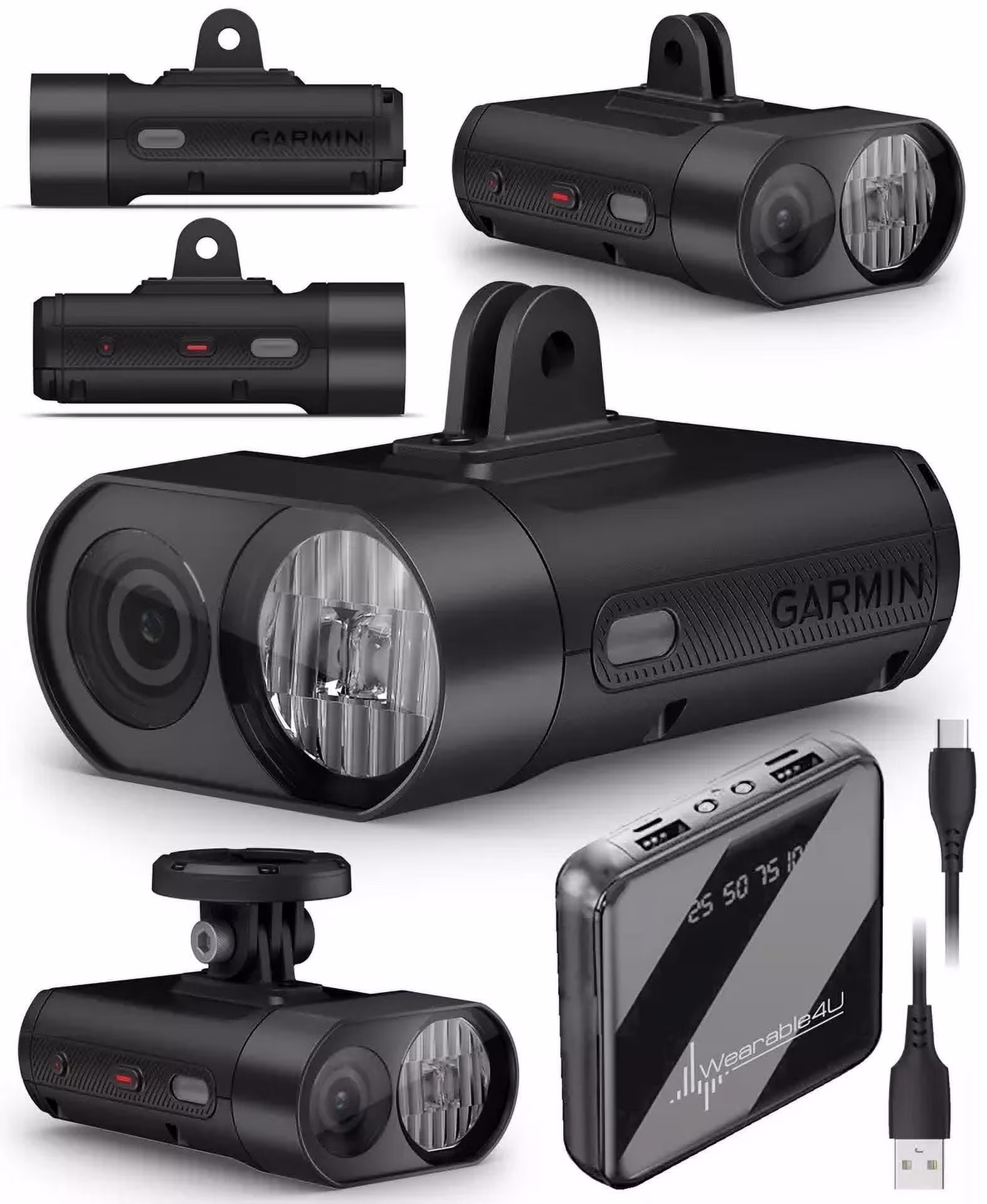 Garmin Varia Vue, Cycling Headlight and 4k Camera, Light Intensity up to 600 Lumens, Crystal-Clear Video Recording, Incident Detection while Cycling