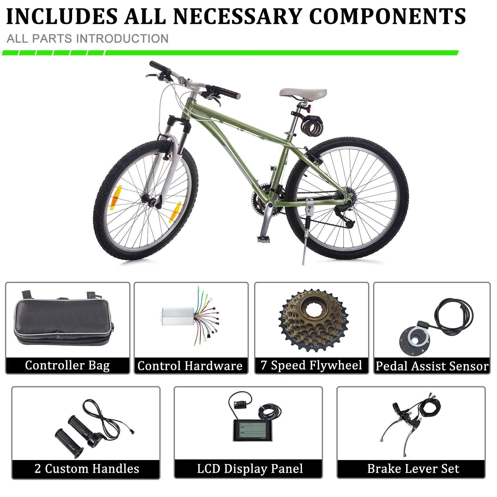 Ktaxon 48V 1000W Electric Bicycle Motor Kit, 26