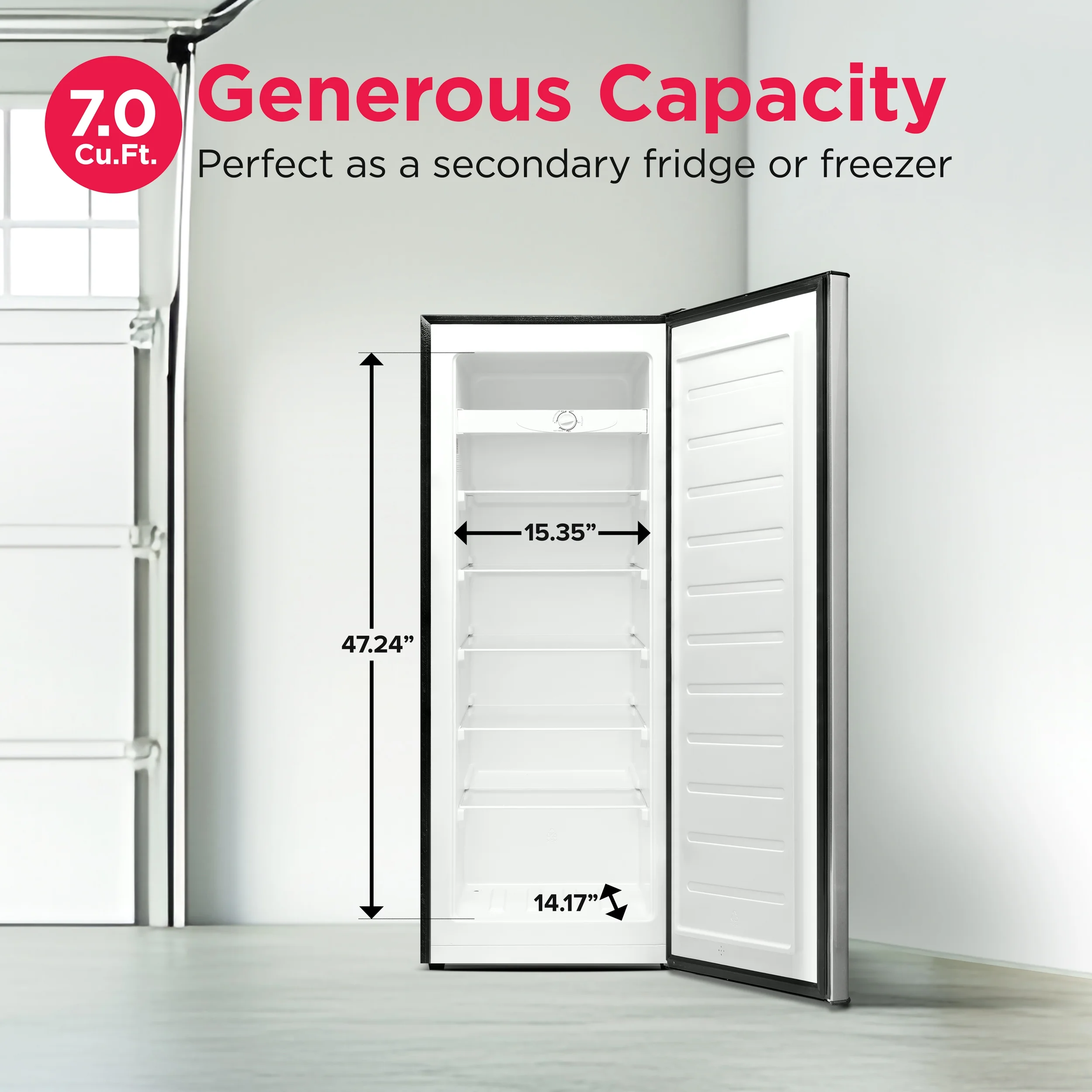 Frigidaire 7 Cu. ft. Upright Convertible Refrigerator/Freezer, VCM Finish