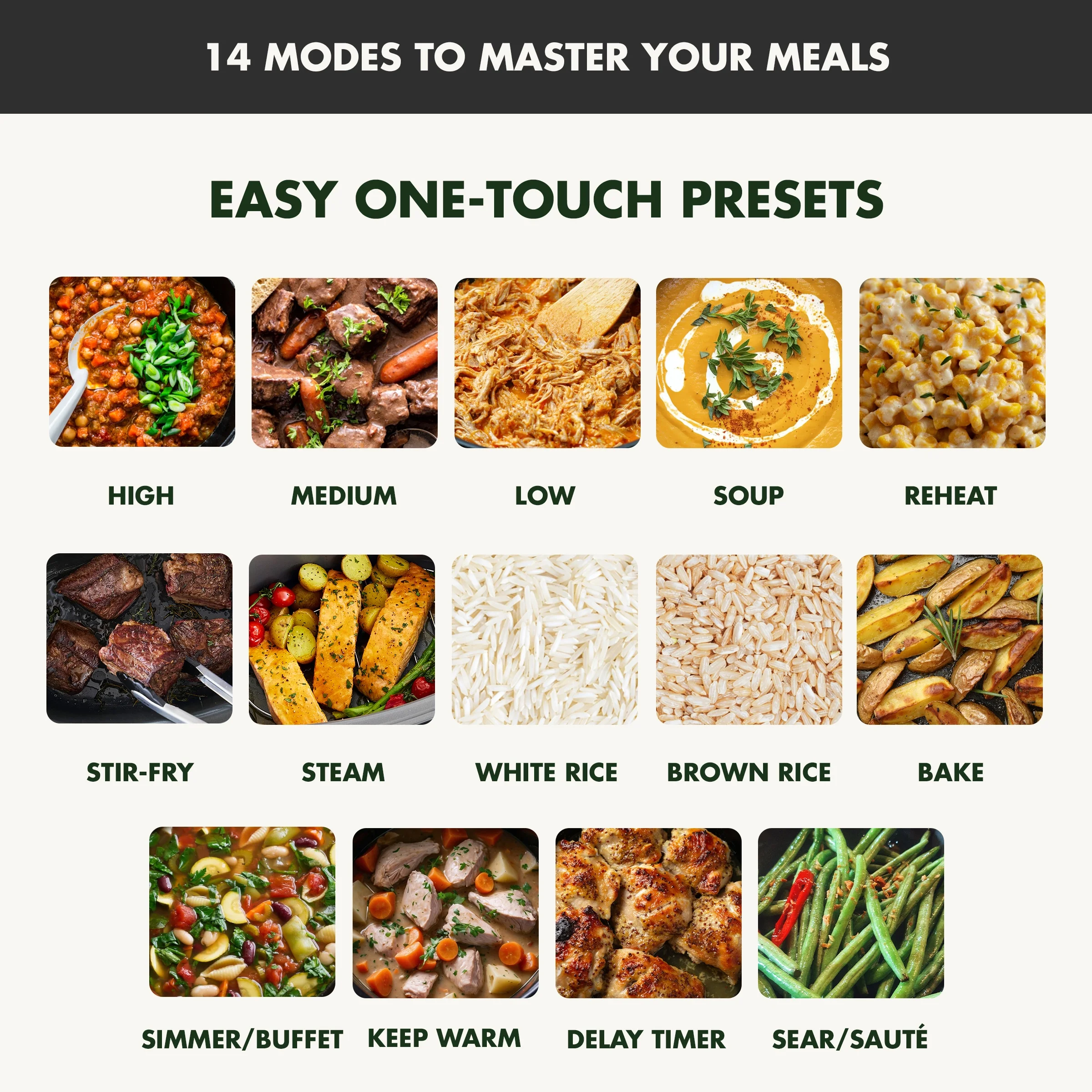 GreenPan 6-Quart, 14-in-1 Slow Cooker, Family Size, Ceramic Nonstick, Dishwasher Safe Parts, Black