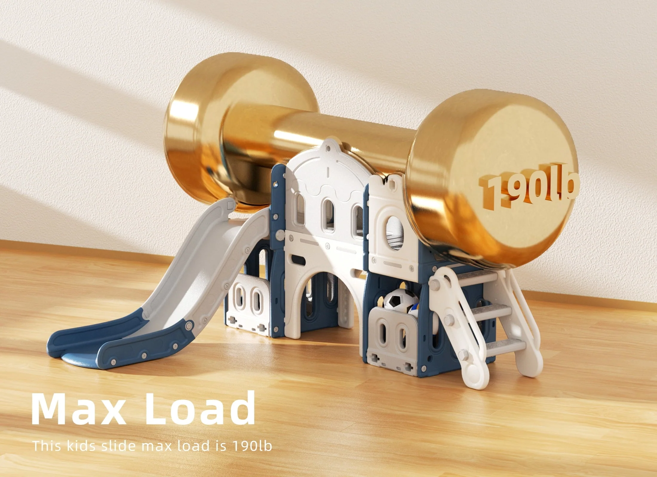 KORIMEFA 8 in 1 Kids Slide Set with Climber, Toddler Climber Slide Play Set with Basketball Hoop, Tunnel, Toddler Playground Outdoor Indoor layground Slide Playset Age 1+