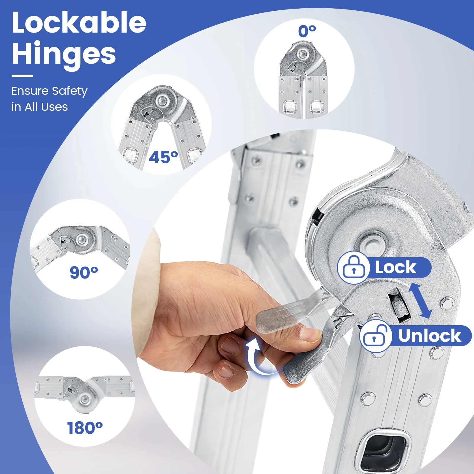 IRONMAX 12.5' Multi Purpose Step Platform Aluminum Folding Scaffold Ladder 330LB
