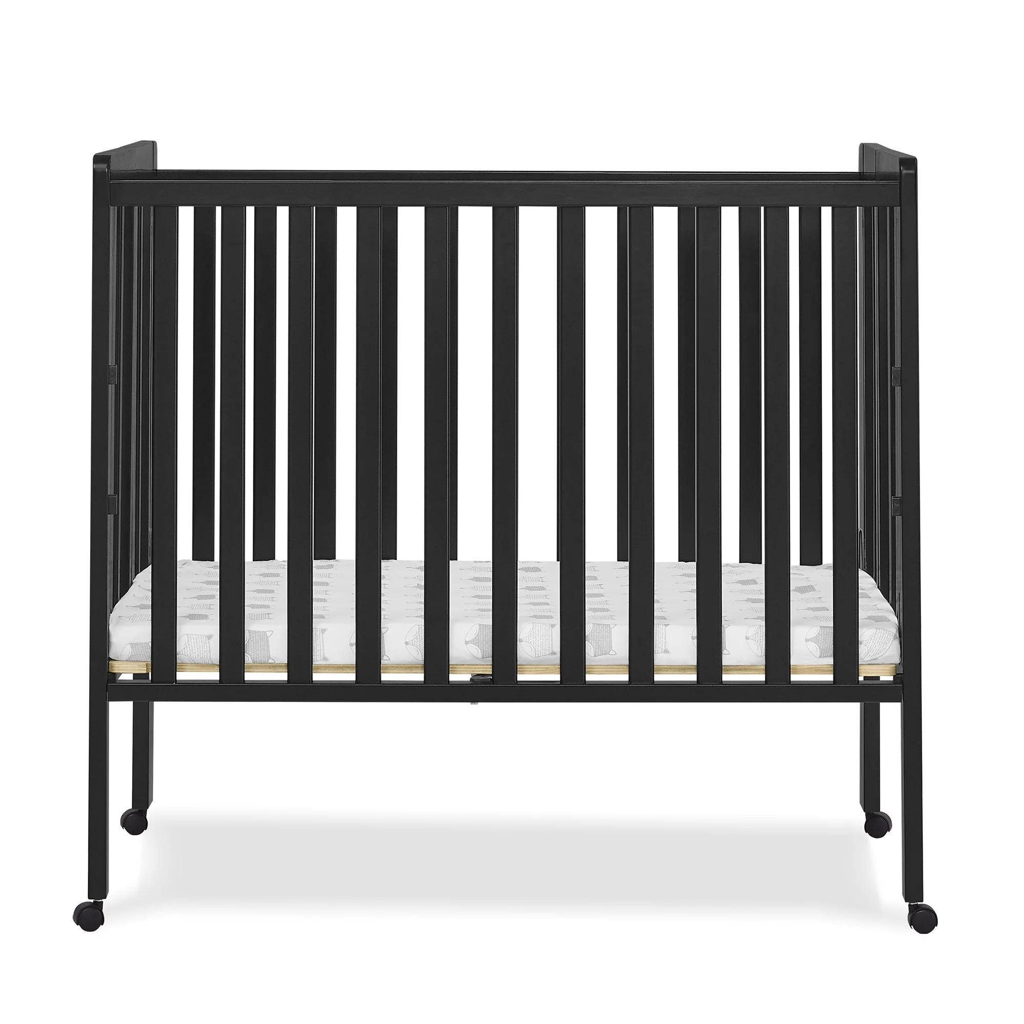 Delta Children Lee Portable Folding Mini Crib with 1.5-Inch Mattress - Greenguard Gold Certified, Bianca White