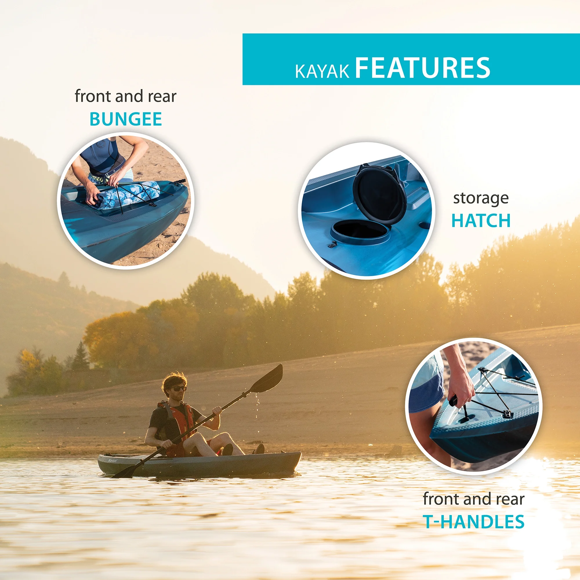 Lifetime 10.25 Ft. Kenai Sit-on-Top Kayak 2-Pack, Lightning Fusion (91210)