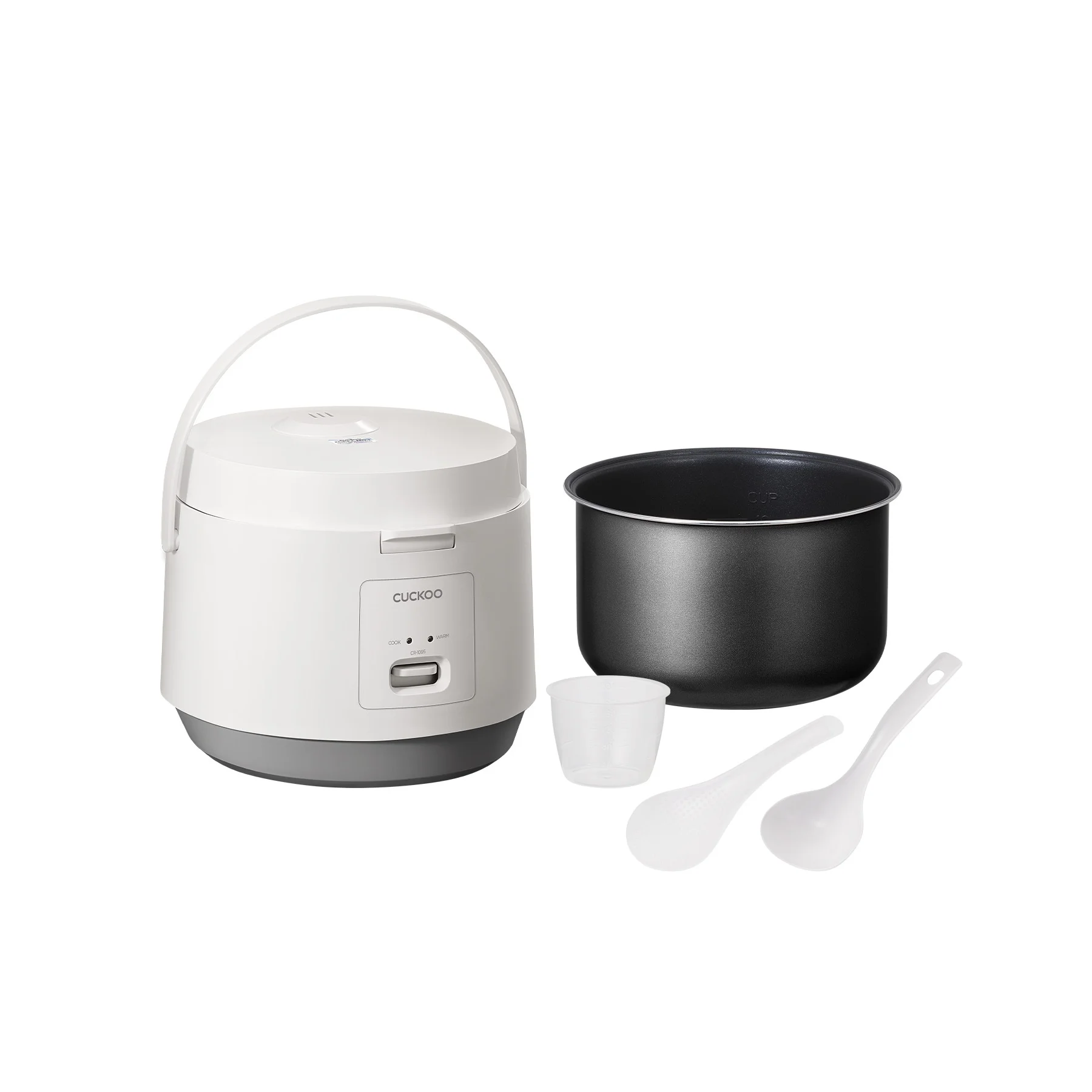 Cuckoo Rice Cooker 20 Cups Cooked Warmer with Nonstick Pot Easy Switch Start White (CR-1095)