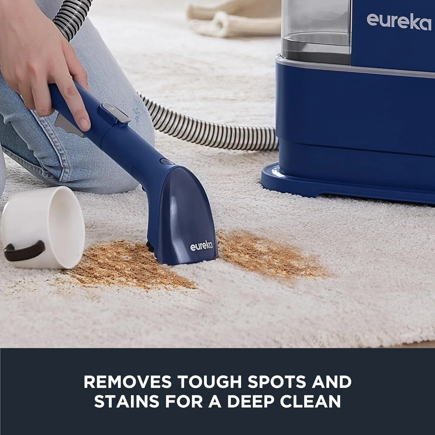 Eureka Portable Carpet and Upholstery Cleaner, Spot Cleaner for Pets, 50.7oz Large Water Tank, NEY100 with Cleaning Formula
