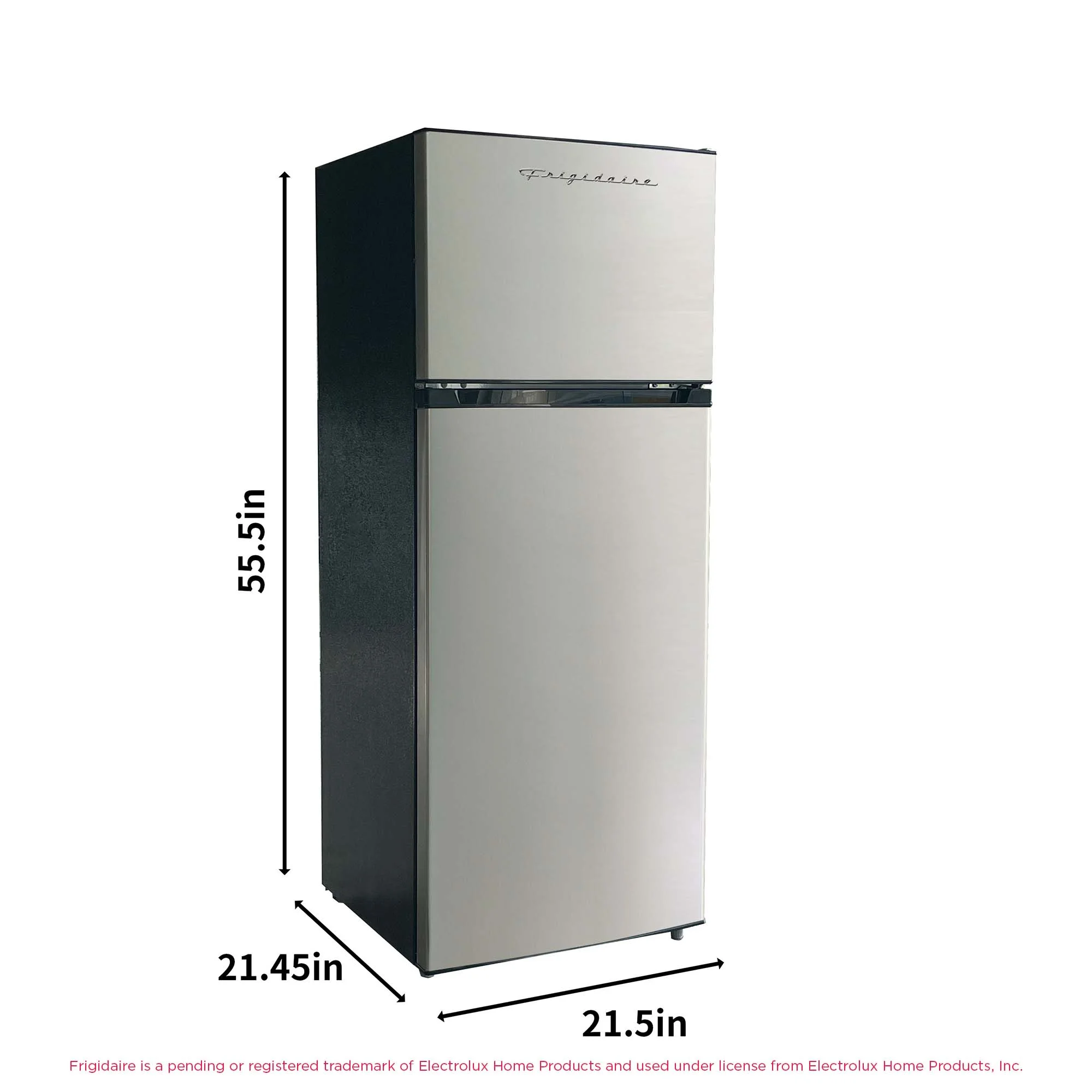 Frigidaire 21 in. 7.5 Cu. ft. Retro Refrigerator, Standard Door Style, Stainless Look - New
