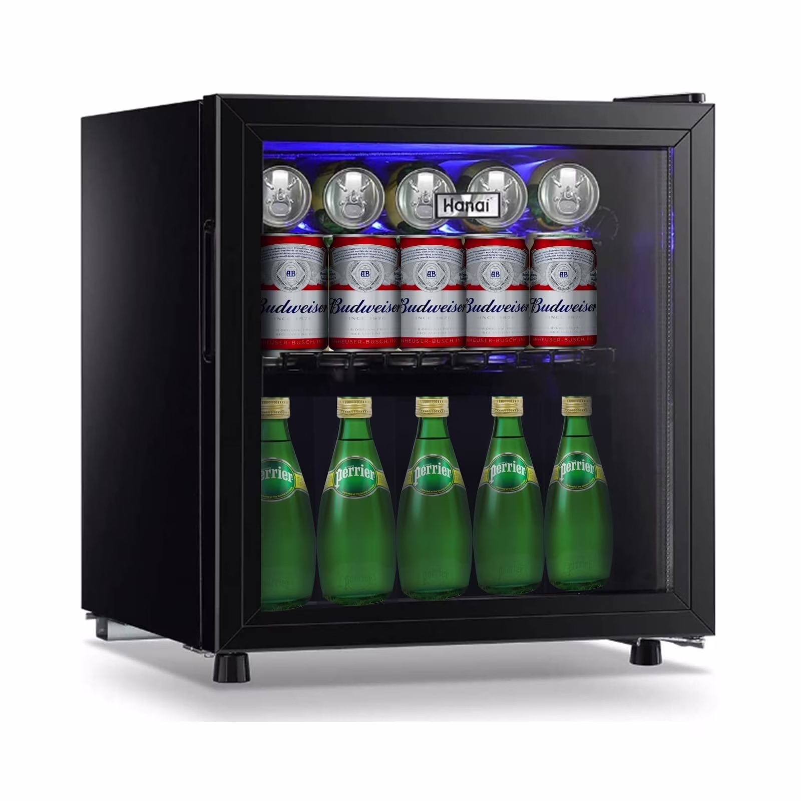 62-Can Beverage Cooler and Refrigerator, Small Mini Fridge for Home, Office or Bar with Glass Door and Adjustable Removable Shelves��Perfect for Soda Beer or Wine, Stainless Steel, 1.6 Cu.Ft.