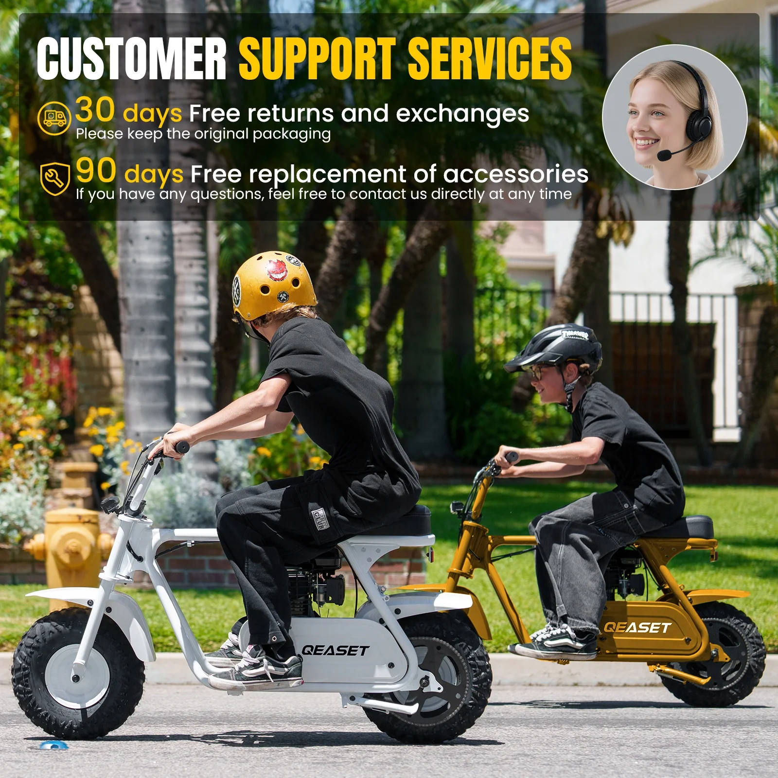 QEASET MB001 Gas Powered Mini Dirt Bike 99CC for Teens and Adults, 25MPH Off Road Motorcycle, Weight Support Up to 200 LBS - Black