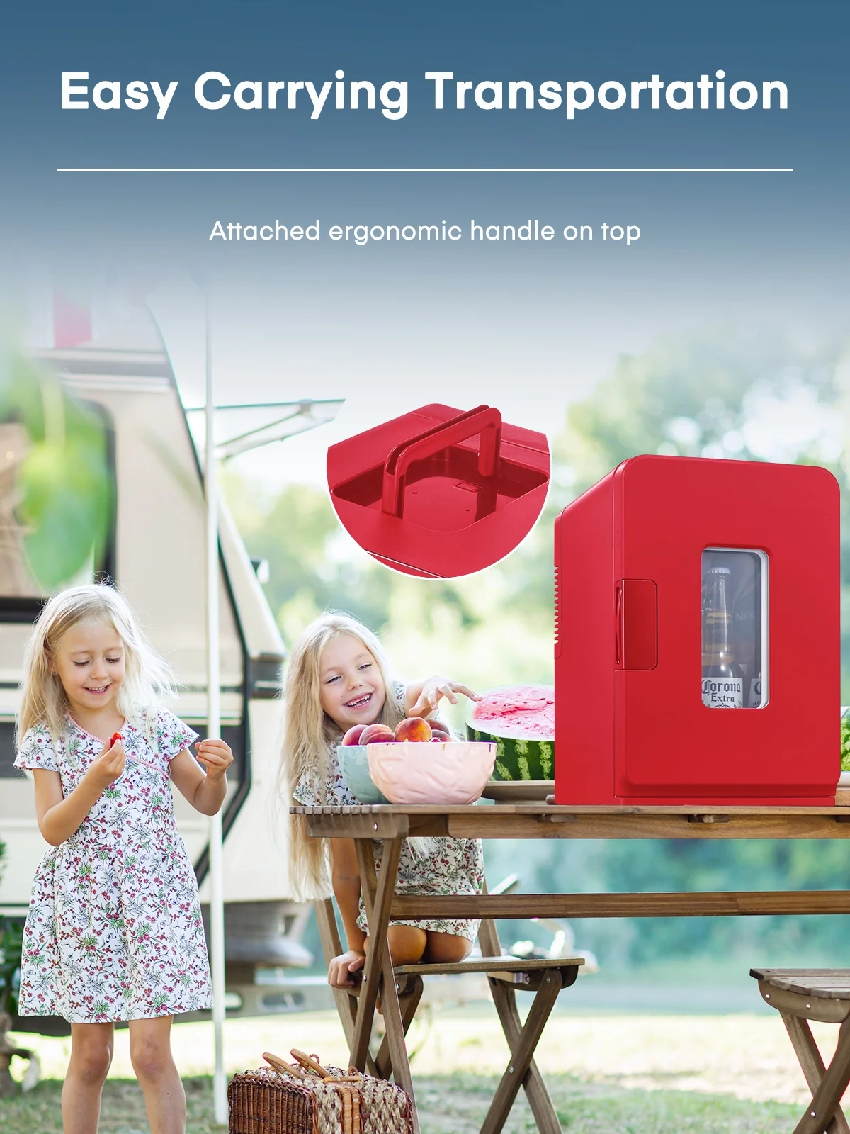 15L/21 Can Mini Fridge for Bedroom Refrigerator Cooler&Warmer, AC/DC, 1 Door, 11.8