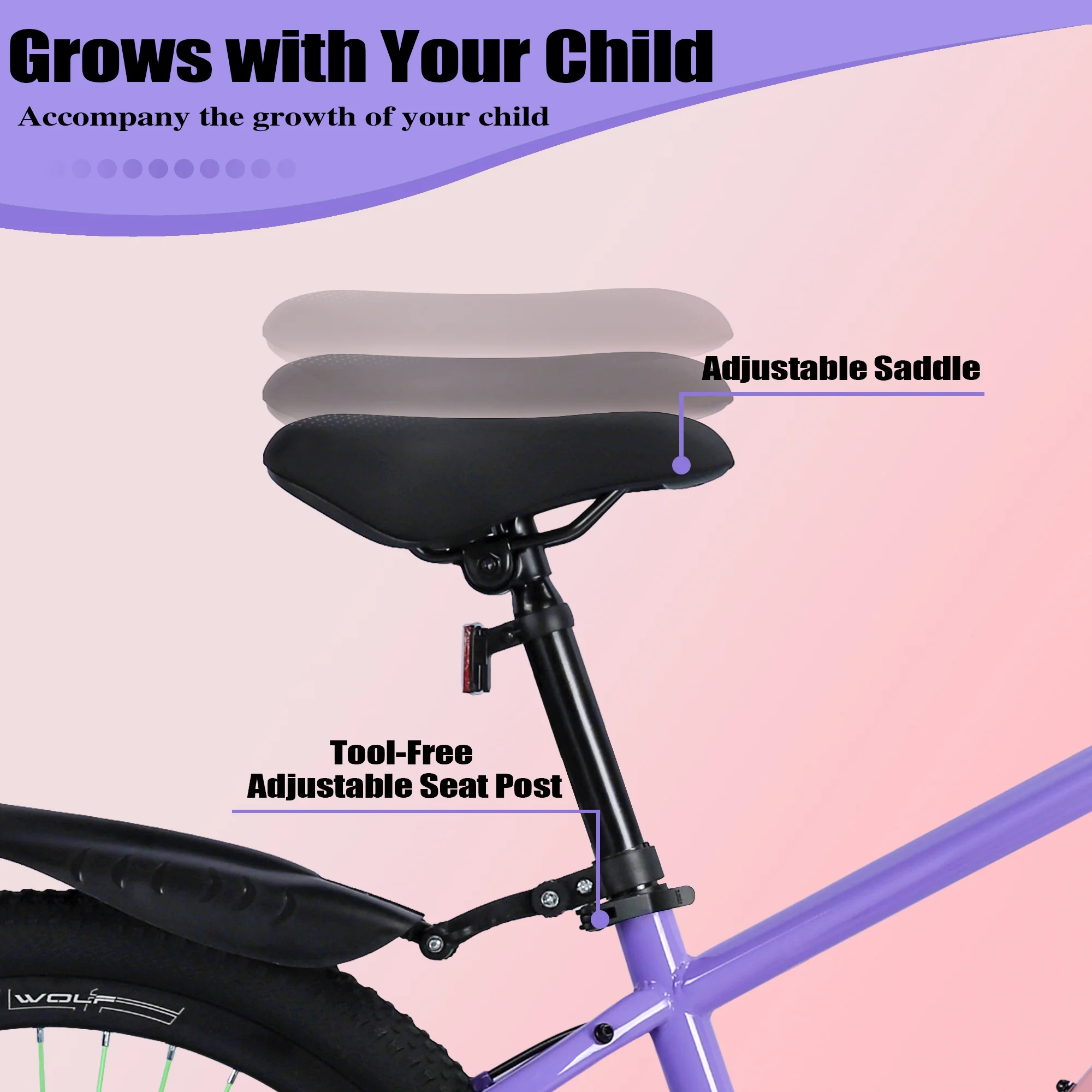 Bstjewey 20/24 Inch Kids Mountain Bike, Dual Disc Brakes, Suspension Fork, Ages 7-12