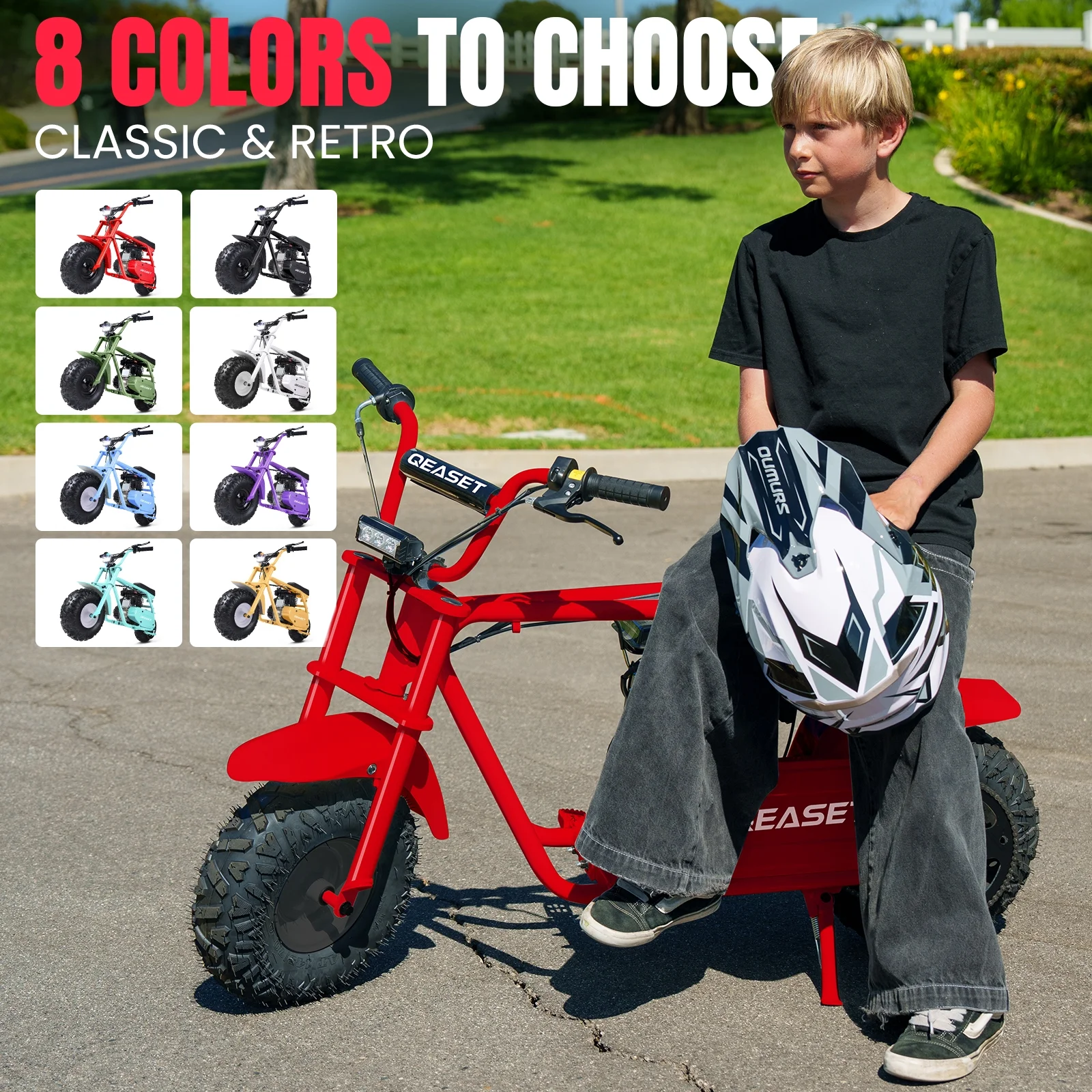 QEASET MB001 Gas Powered Mini Dirt Bike 99CC for Teens and Adults, 25MPH Off Road Motorcycle, Weight Support Up to 200 LBS - Black