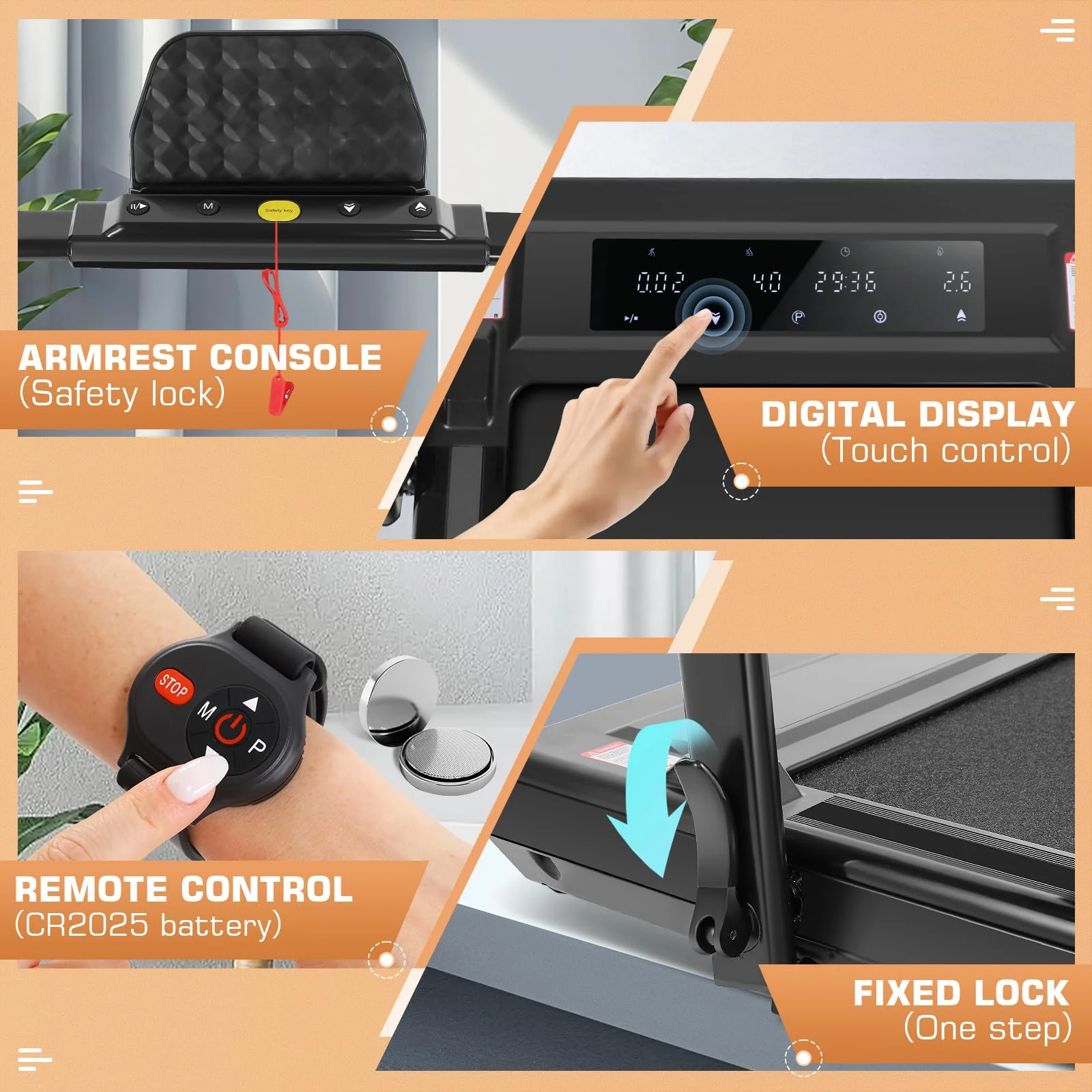 ANCHEER 2 in 1 Under Desk Treadmill with 250lbs Capacity, Walking Pad/Compact Electric Treadmill for Home/Gym/Office with LED Touch Screen, Remote Watch, Speed Range 0.6-7.5 mph