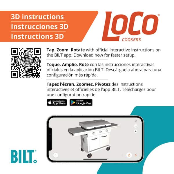 36 in. 3-Burner Propane Flat Top Grill / Griddle in Chalk Finish with Enclosed Cart and Hood