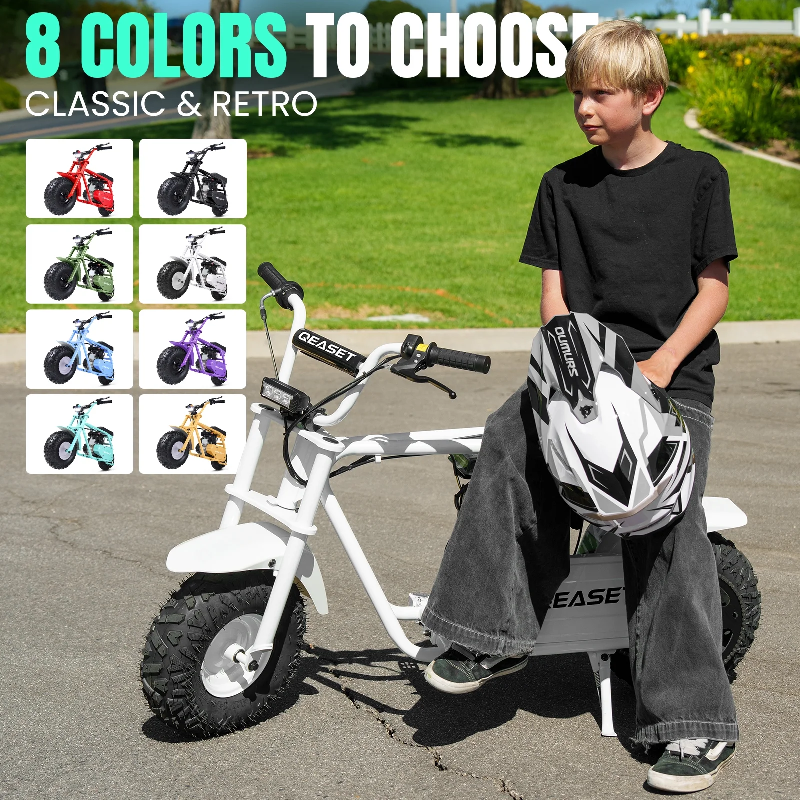 QEASET MB001 Gas Powered Mini Dirt Bike 99CC for Teens and Adults, 25MPH Off Road Motorcycle, Weight Support Up to 200 LBS - Black