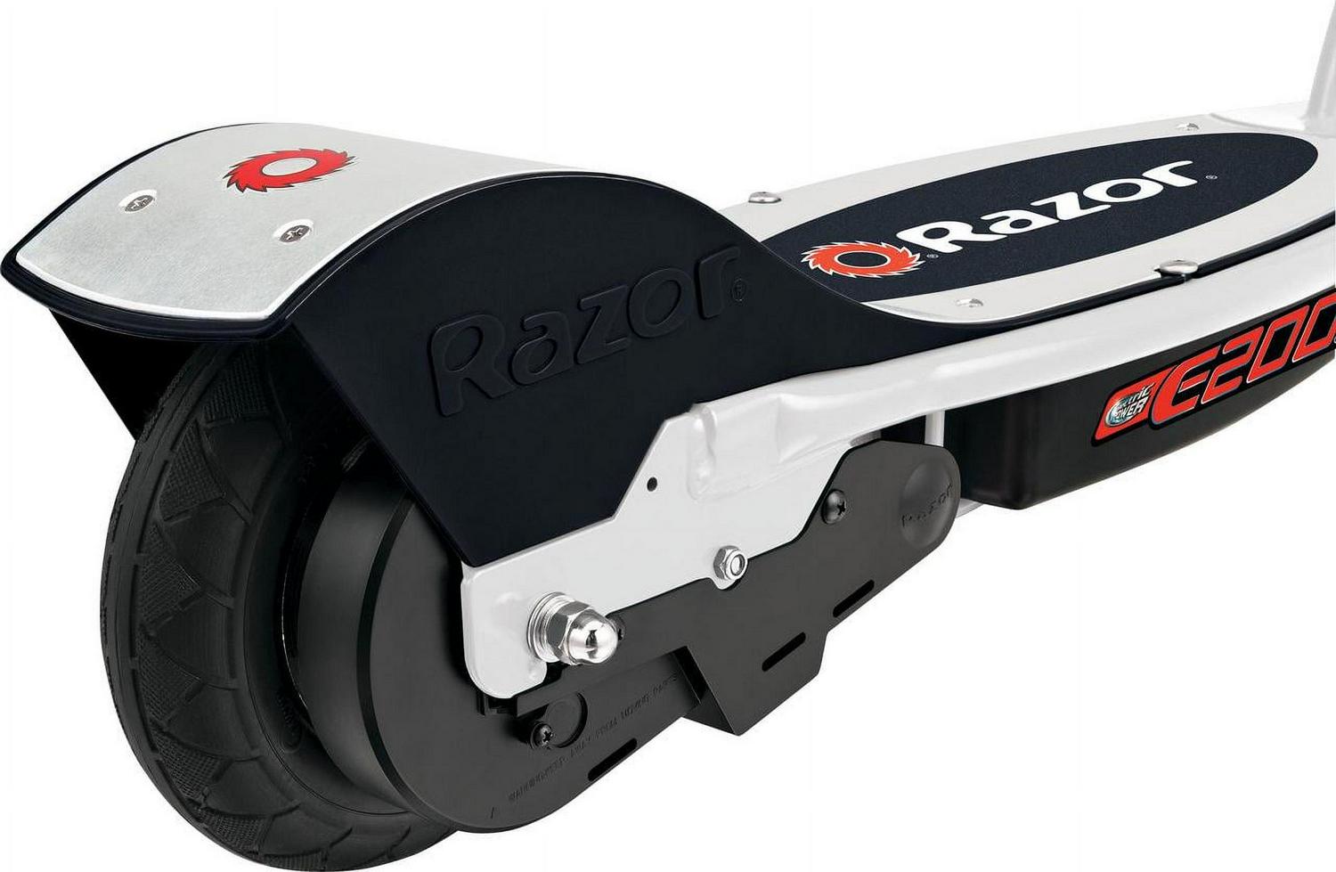 Razor E200 Electric Scooter - White/red. 200-Watt Motor. up to 12 mph. for Teen Ages 13+
