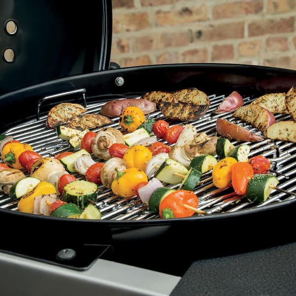 22 in. Performer Deluxe Charcoal Grill in Green with Built-In Thermometer and Digital Timer