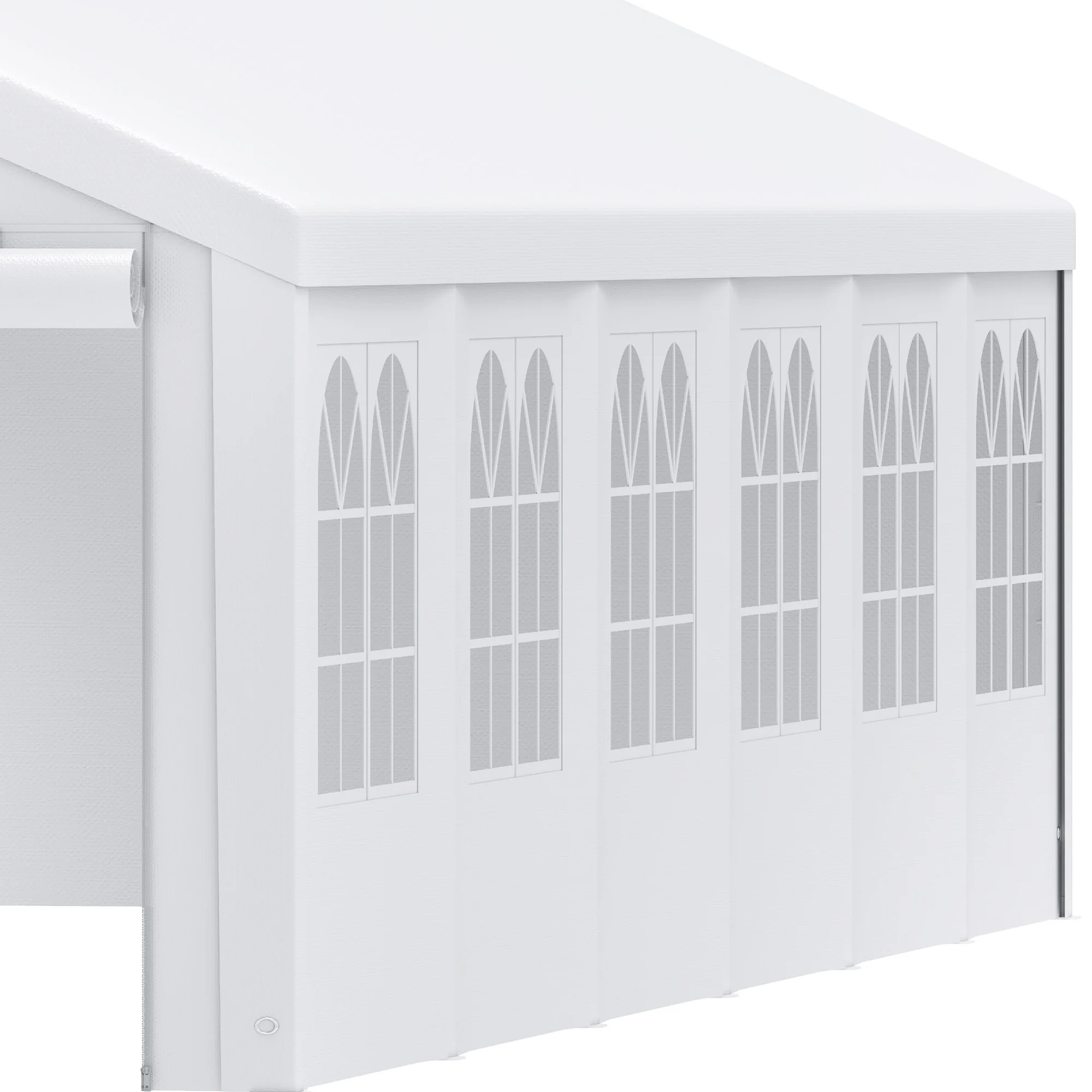 Dextrus 20' x 40' Heavy Duty Gazebo with Reinforced Triangular Column Outdoor Party Tent Canopy Event Shelters Upgraded Galvanized Carport with Removable Sidewall Windows for Commercial, Part