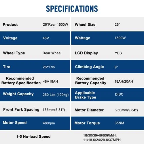 Ktaxon 48V 1000W Electric Bicycle Motor Kit, 26