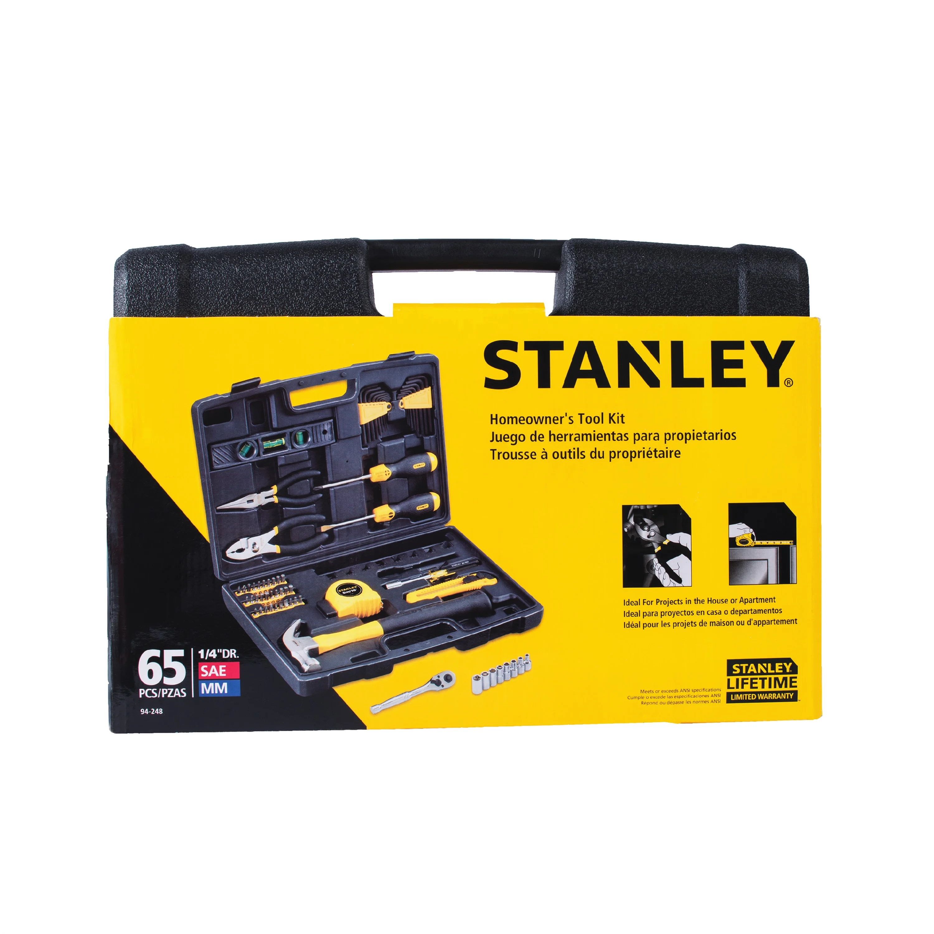 STANLEY 94-248 Homeowner's 65-Piece DIY Tool Kit